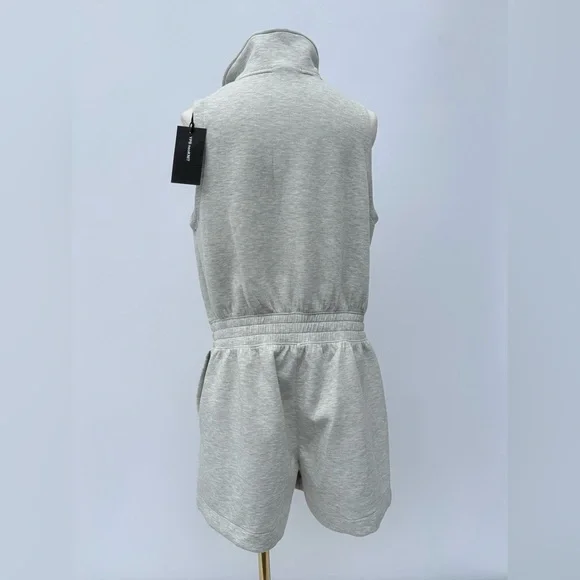 NWT Abercrombie & Fitch YPB Neo Knit Sporty Gray Sleeveless Athleisure Romper - Picture 10 of 16